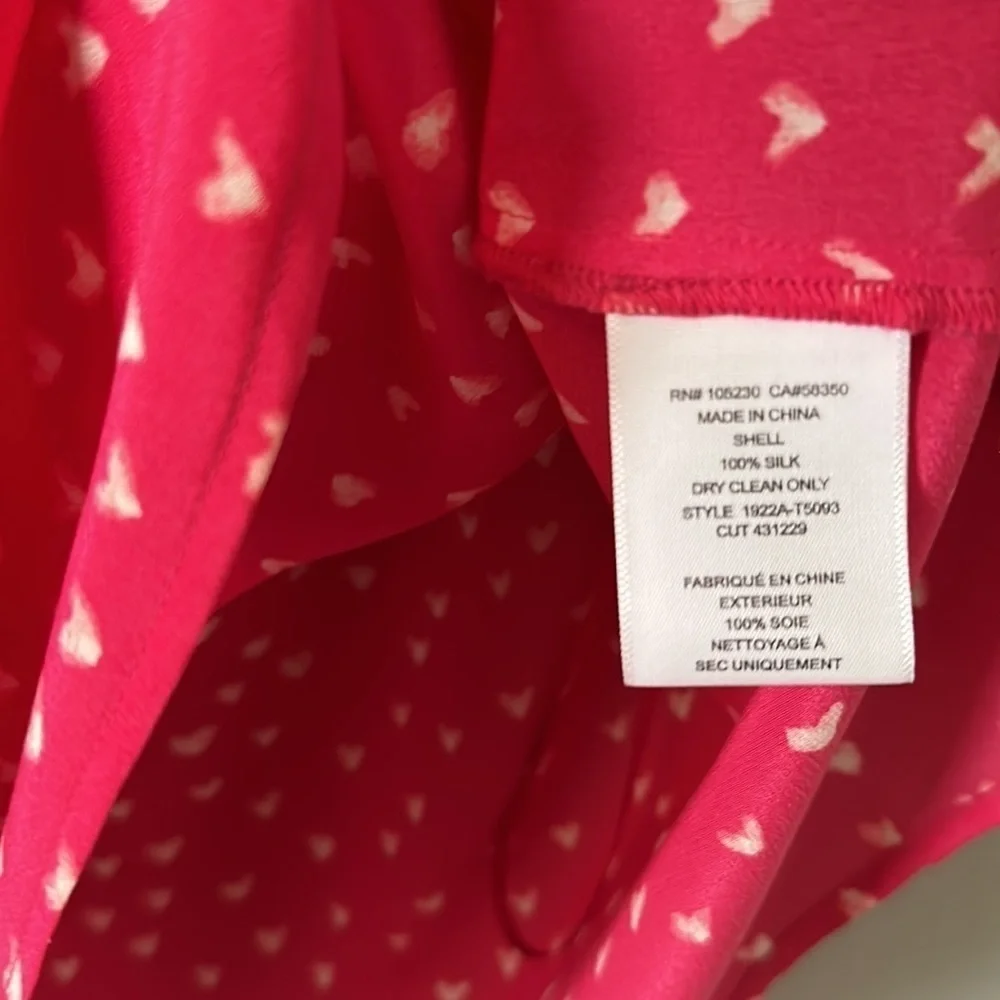 JOIE Silk Blouse Womens Size‎ Medium Romantic Pink Red - Picture 5 of 9